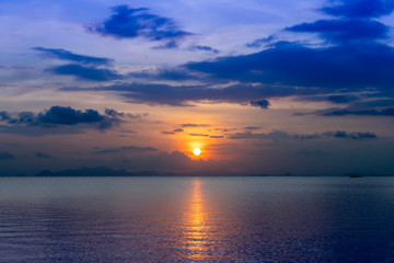 Sunset sky on the lake