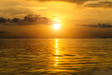 Sunset sky on the lake