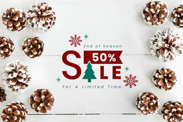 50% Christmas sale sign mockup
