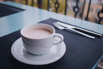 Coffee before getting off to journey 