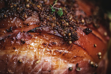 Roasted ham food photography recipe idea