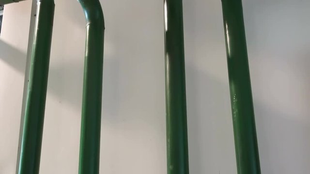 Stainless steel pipes in the factory