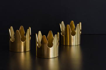 Three gold crowns, symbol of Tres Reyes Magos  ( Three Wise Men) who come bringing gifts for the...