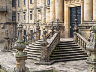 The Baroque doorway of Monastery of San Martino Pinario - Santiago de Compostela, Galicia, Spain
