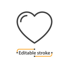 Heart line icon. Editable stroke.
