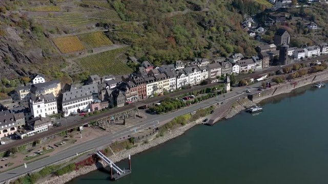 Aerial View of Lof in the Rhine Valley Germany
