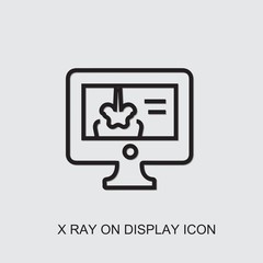x ray on display icon. outline x ray on display icon from medicine collection. Use for web, mobile, infographics and UI/UX elements. Trendy x ray on display icon.