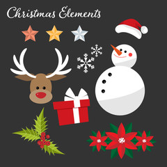 Christmas element collection with flat design.