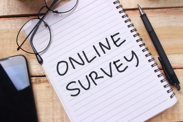 Online Survey, Motivational Business Internet Marketing Words Quotes Concept