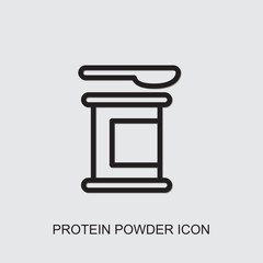 protein powder icon. outline protein powder icon from fitness collection. Use for web, mobile, infographics and UI/UX elements. Trendy protein powder icon.