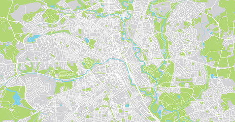 Fototapeta premium Urban vector city map of Bolton, England