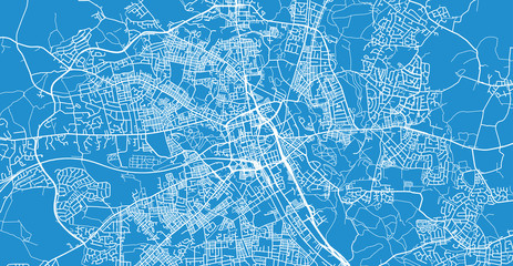 Urban vector city map of Bolton, England