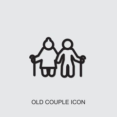 old couple icon. outline old couple icon from family collection. Use for web, mobile, infographics and UI/UX elements. Trendy old couple icon.