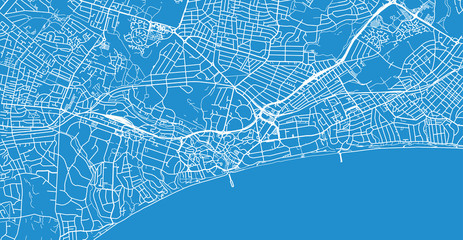 Urban vector city map of Bournemouth, England