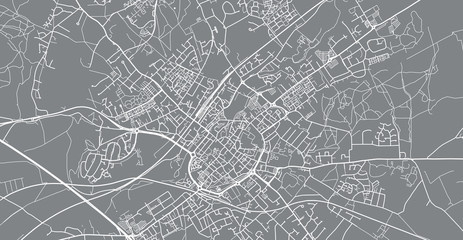 Urban vector city map of Canterbury, England