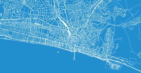 Urban vector city map of Bright, England