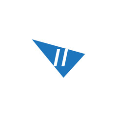 initial two letter ll negative space triangle logo