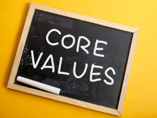 Obraz premium Core Values, Business Ethics Motivational Inspirational Quotes