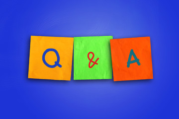 Q & A, Questions and Answers. Words Typography Concept