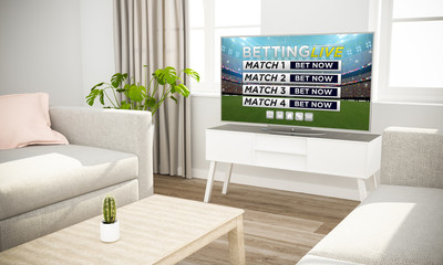 betting live television sofa in scandinavian living room