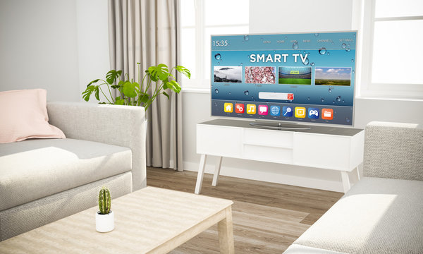 smart connectelevision sofa in scandinavian living room