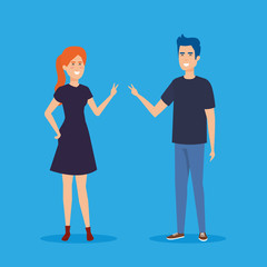 Obraz premium couple avatar characters icons