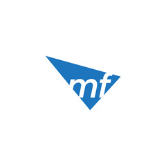 initial two letter mf negative space triangle logo