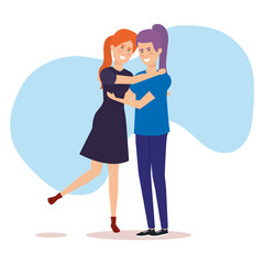 couple girls avatars characters