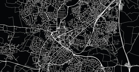 Urban vector city map of Chelmsford, England