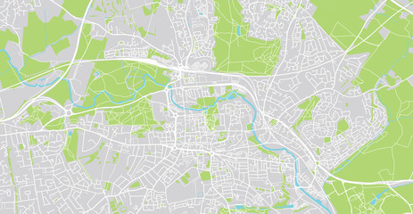 Obraz premium Urban vector city map of Colchester, England
