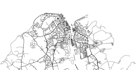 Urban vector city map of Cowes, England