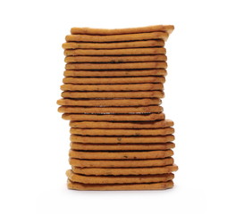 Salty crackers isolated on white background