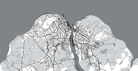 Urban vector city map of Cowes, England