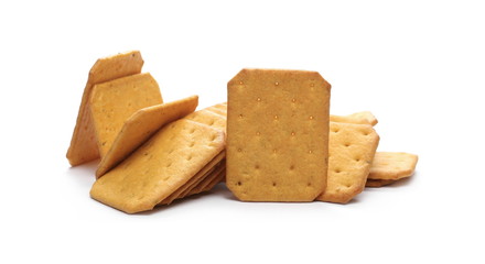 Salty crackers isolated on white background