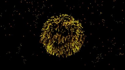 3rd Birthday Greeting text with particles, colored fireworks, sparks and stars with beautiful glitter effect on background.