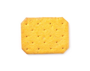 Salty crackers isolated on white background, top view