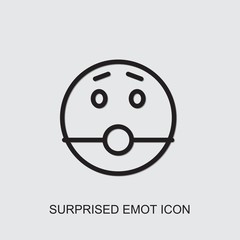 surprised emot icon. outline surprised emot icon from emotions collection. Use for web, mobile, infographics and UI/UX elements. Trendy surprised emot icon.