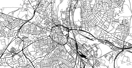 Urban vector city map of Derby, England