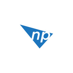 initial two letter np negative space triangle logo