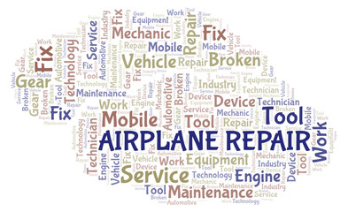 Airplane Repair word cloud.