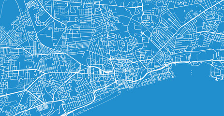 Urban vector city map of Hull, England