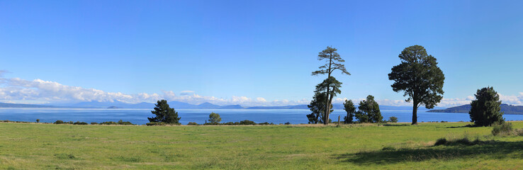Panorama of Lake Taupo, New Zealand