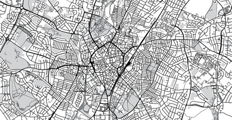 Urban vector city map of Leicester, England