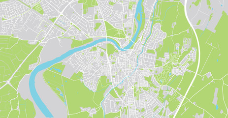 Urban vector city map of Lancaster, England