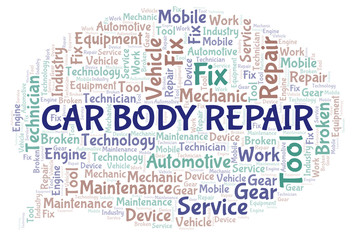 Car Body Repair word cloud.