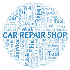 Obraz premium Car Repair Shop word cloud.