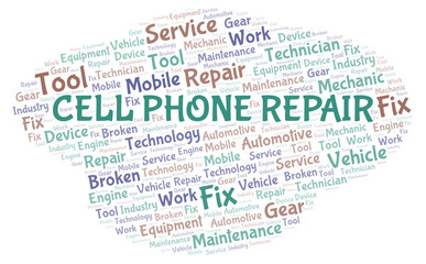 Cell Phone Repair word cloud.