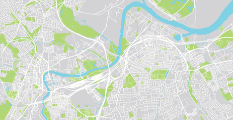 Urban vector city map of Middlesborough, England