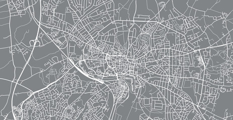 Urban vector city map of Ipswich, England