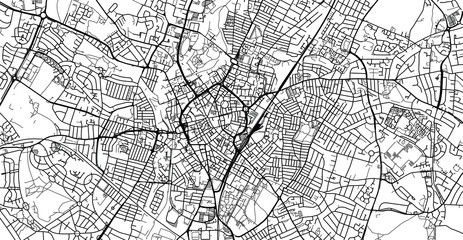 Fototapeta na wymiar Urban vector city map of Leicester, England